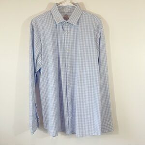 MIZZEN + MAIN Leeward Blue Check Button Down Size XL Trim Fit
